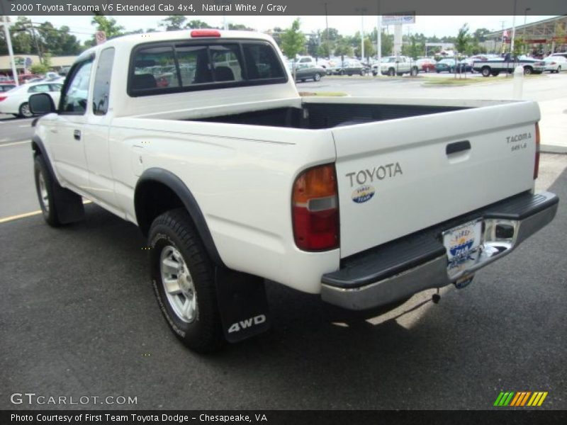 Natural White / Gray 2000 Toyota Tacoma V6 Extended Cab 4x4