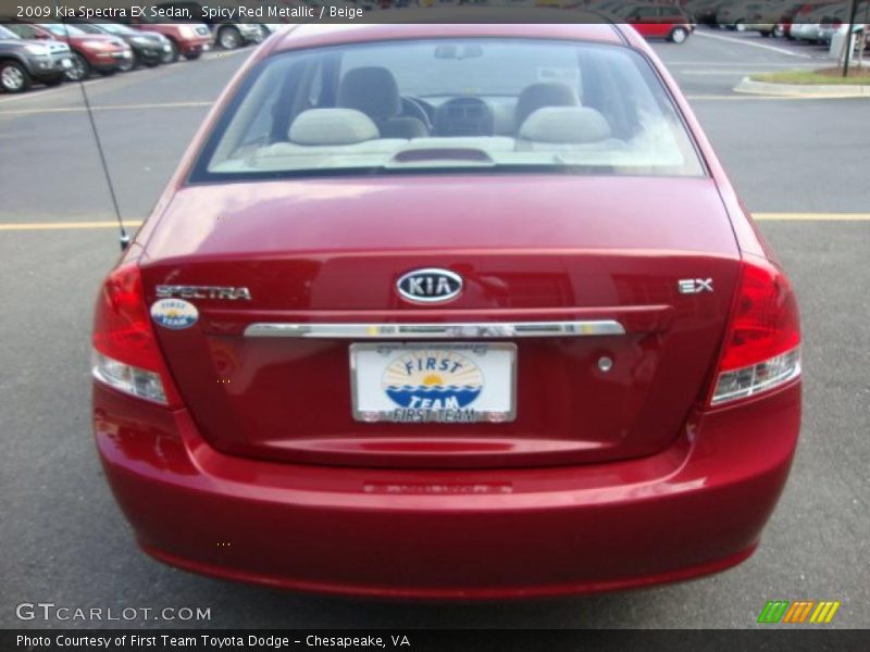 Spicy Red Metallic / Beige 2009 Kia Spectra EX Sedan