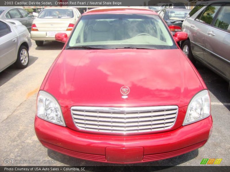 Crimson Red Pearl / Neutral Shale Beige 2003 Cadillac DeVille Sedan