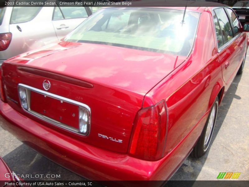 Crimson Red Pearl / Neutral Shale Beige 2003 Cadillac DeVille Sedan