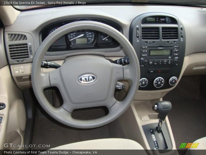 Spicy Red Metallic / Beige 2009 Kia Spectra EX Sedan