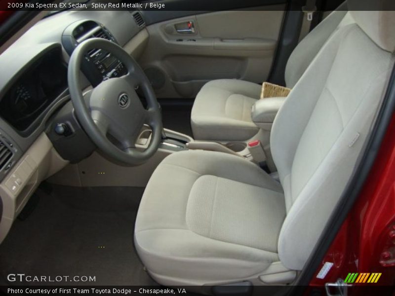 Spicy Red Metallic / Beige 2009 Kia Spectra EX Sedan