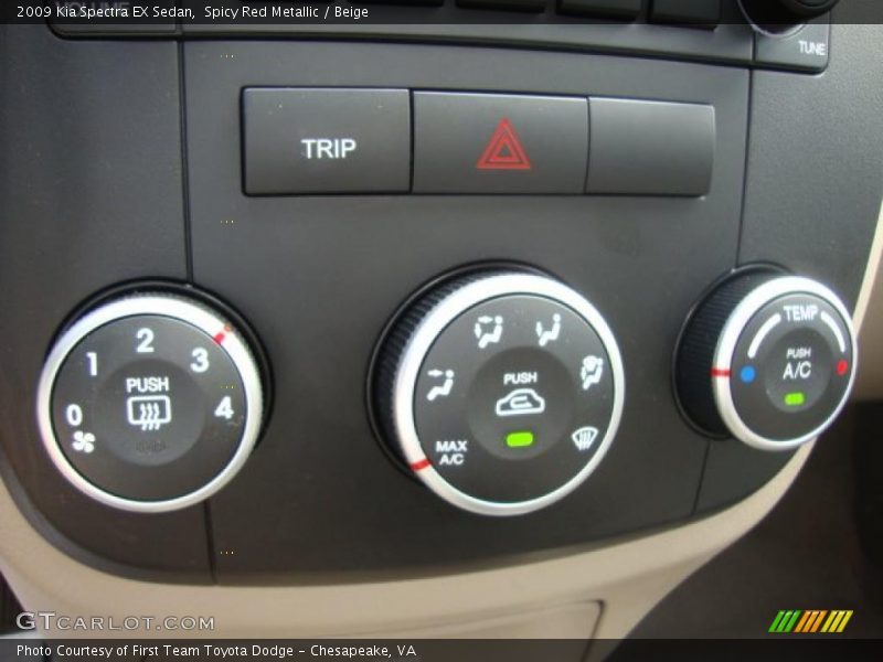 Spicy Red Metallic / Beige 2009 Kia Spectra EX Sedan