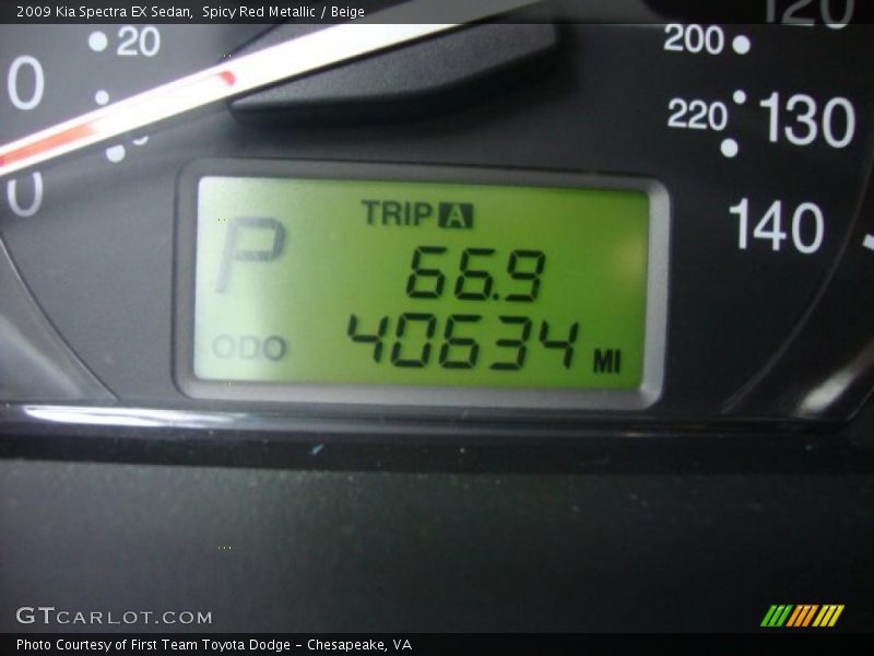 Spicy Red Metallic / Beige 2009 Kia Spectra EX Sedan