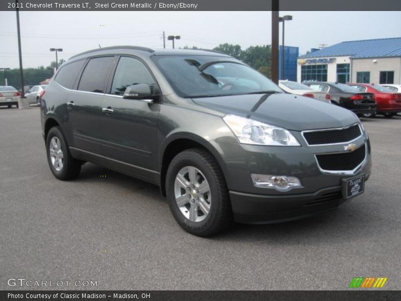 Steel Green Metallic / Ebony/Ebony 2011 Chevrolet Traverse LT