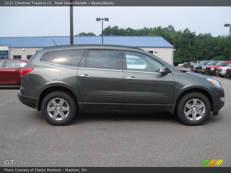 Steel Green Metallic / Ebony/Ebony 2011 Chevrolet Traverse LT