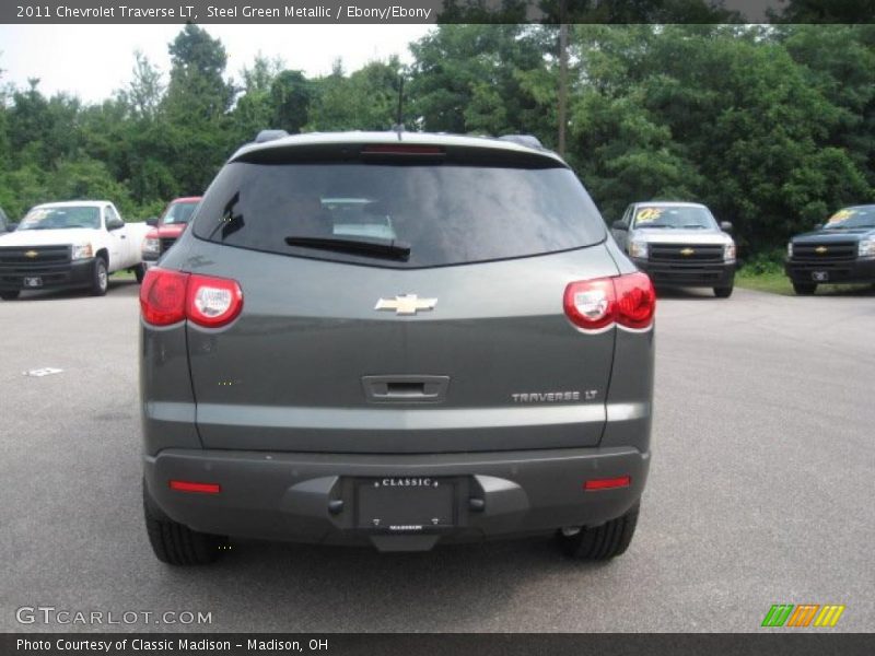 Steel Green Metallic / Ebony/Ebony 2011 Chevrolet Traverse LT