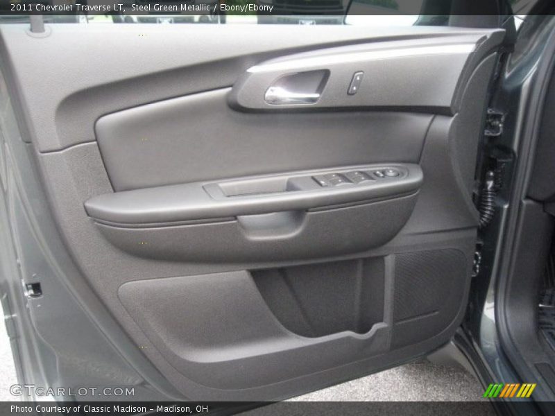 Steel Green Metallic / Ebony/Ebony 2011 Chevrolet Traverse LT