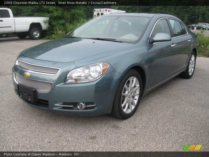 Silver Moss Metallic / Cocoa/Cashmere 2009 Chevrolet Malibu LTZ Sedan