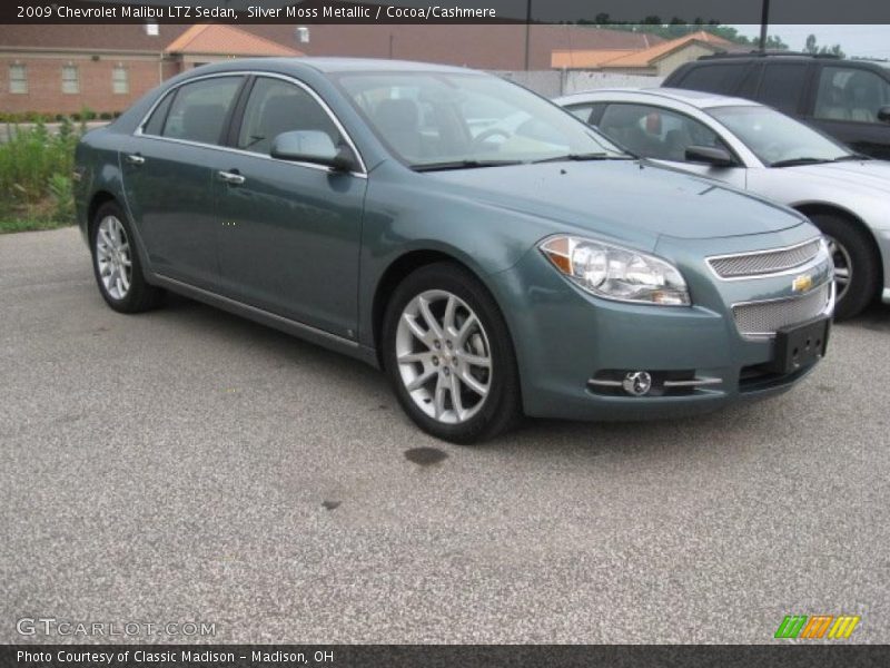 Silver Moss Metallic / Cocoa/Cashmere 2009 Chevrolet Malibu LTZ Sedan