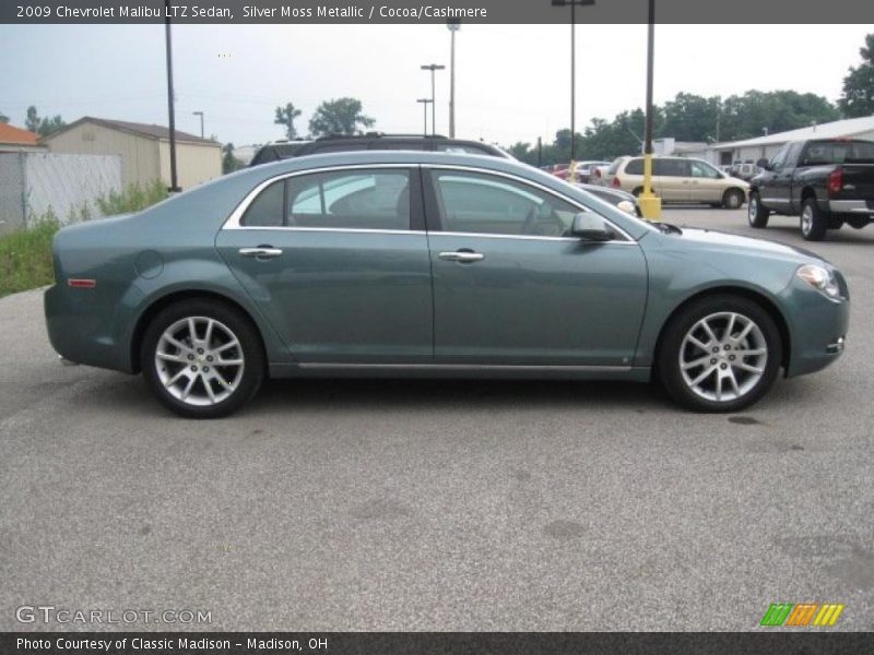 Silver Moss Metallic / Cocoa/Cashmere 2009 Chevrolet Malibu LTZ Sedan