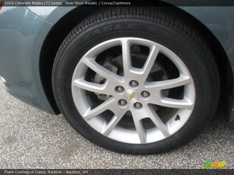 Silver Moss Metallic / Cocoa/Cashmere 2009 Chevrolet Malibu LTZ Sedan