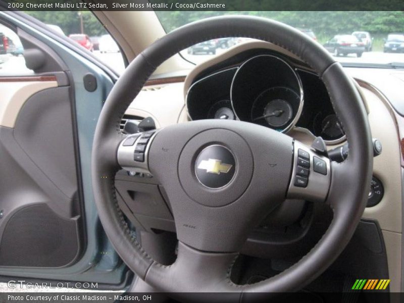 Silver Moss Metallic / Cocoa/Cashmere 2009 Chevrolet Malibu LTZ Sedan