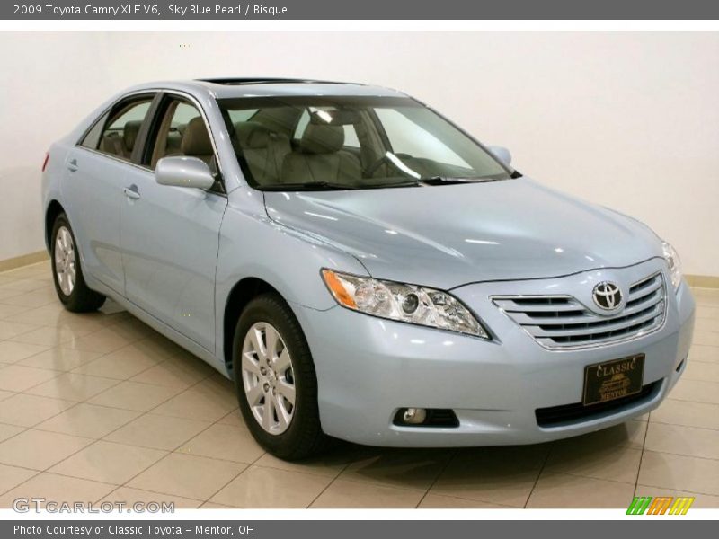 Sky Blue Pearl / Bisque 2009 Toyota Camry XLE V6