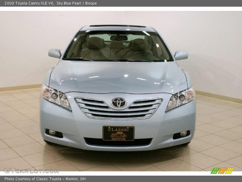 Sky Blue Pearl / Bisque 2009 Toyota Camry XLE V6