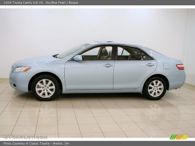 Sky Blue Pearl / Bisque 2009 Toyota Camry XLE V6