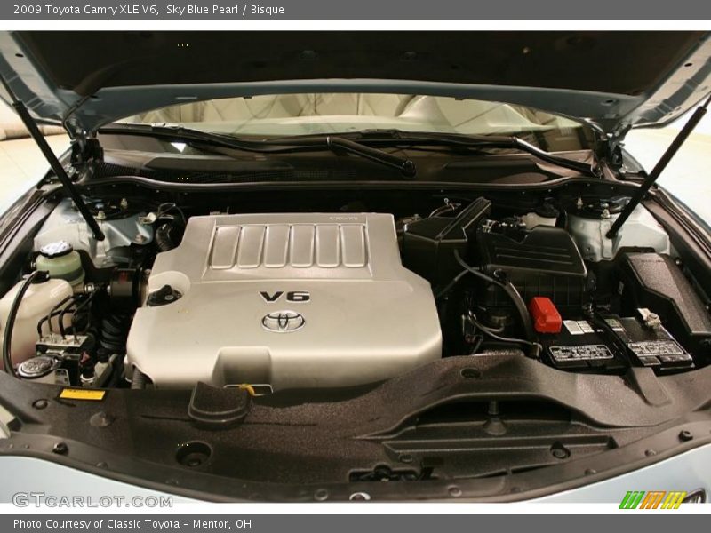 Sky Blue Pearl / Bisque 2009 Toyota Camry XLE V6