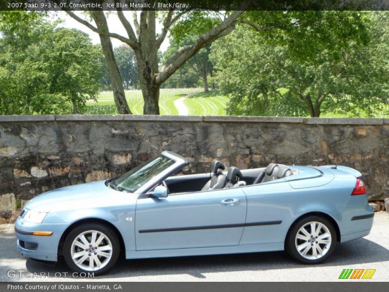 Ice Blue Metallic / Black/Gray 2007 Saab 9-3 2.0T Convertible