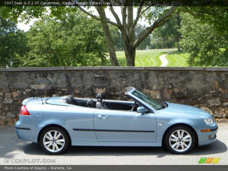 Ice Blue Metallic / Black/Gray 2007 Saab 9-3 2.0T Convertible