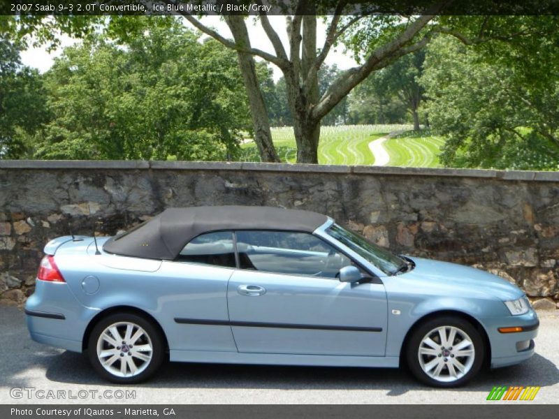 Ice Blue Metallic / Black/Gray 2007 Saab 9-3 2.0T Convertible