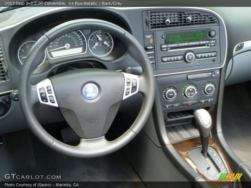 Ice Blue Metallic / Black/Gray 2007 Saab 9-3 2.0T Convertible