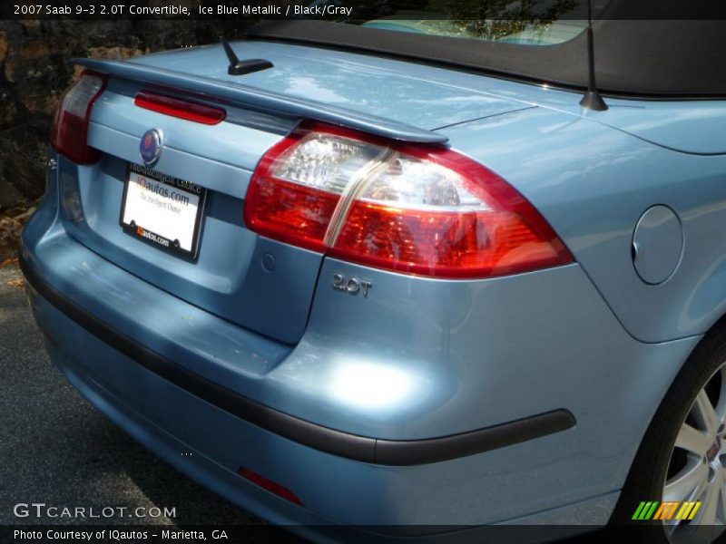 Ice Blue Metallic / Black/Gray 2007 Saab 9-3 2.0T Convertible