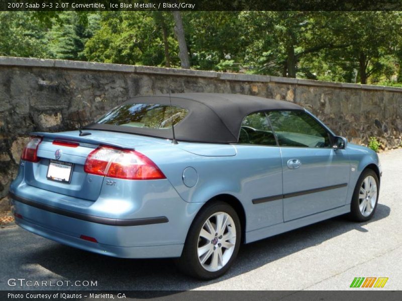 Ice Blue Metallic / Black/Gray 2007 Saab 9-3 2.0T Convertible