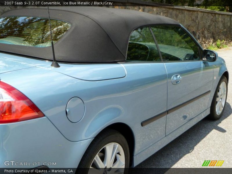 Ice Blue Metallic / Black/Gray 2007 Saab 9-3 2.0T Convertible