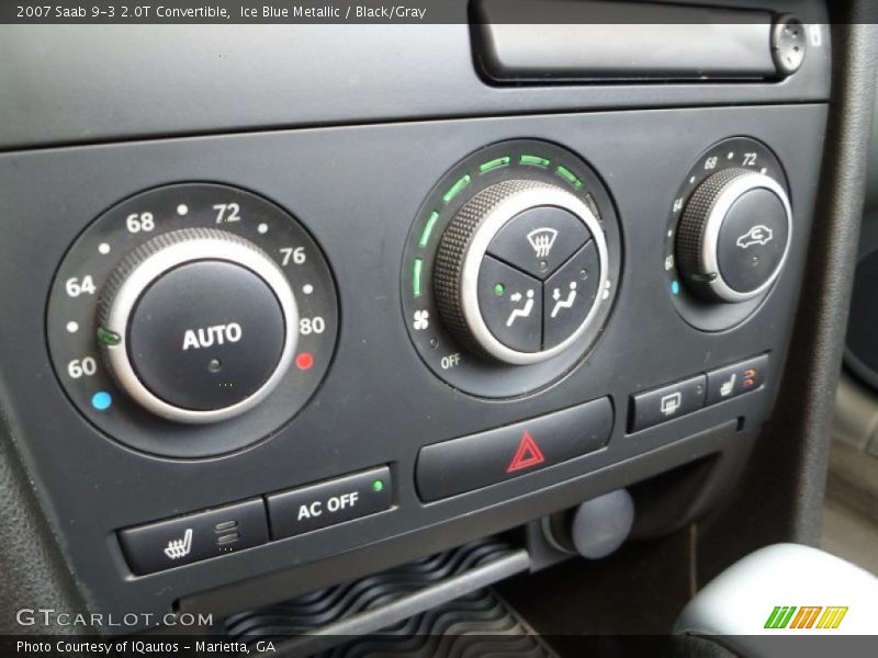 Ice Blue Metallic / Black/Gray 2007 Saab 9-3 2.0T Convertible
