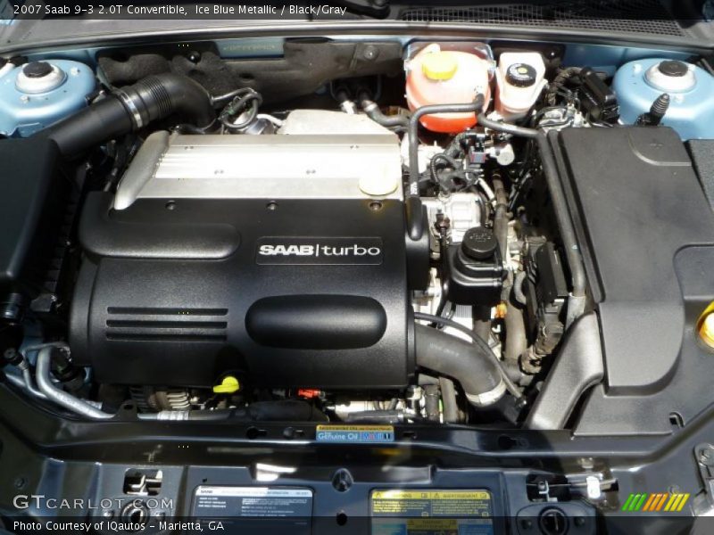 Ice Blue Metallic / Black/Gray 2007 Saab 9-3 2.0T Convertible