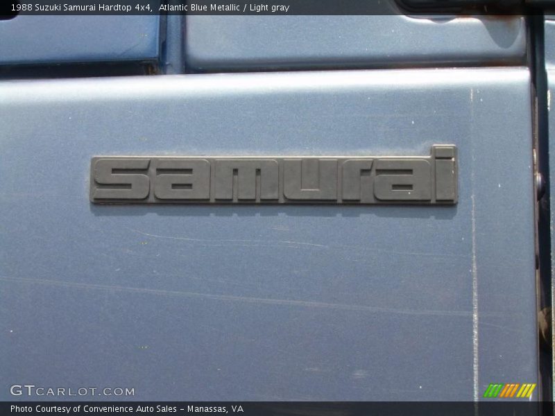 Atlantic Blue Metallic / Light gray 1988 Suzuki Samurai Hardtop 4x4