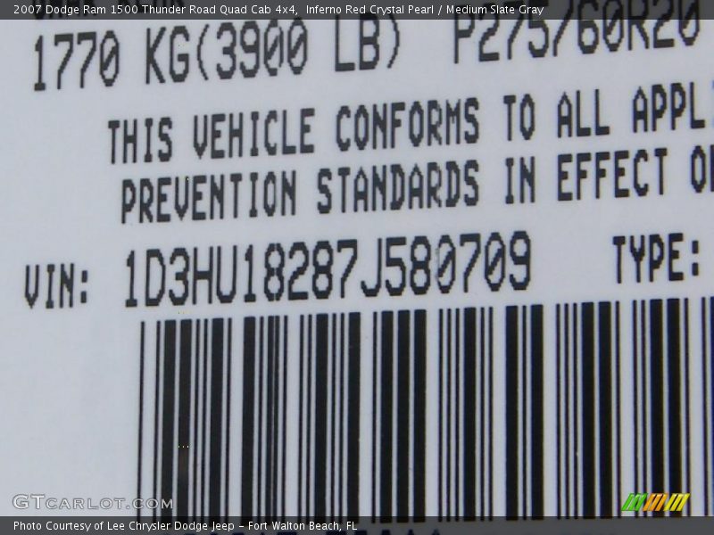 Inferno Red Crystal Pearl / Medium Slate Gray 2007 Dodge Ram 1500 Thunder Road Quad Cab 4x4