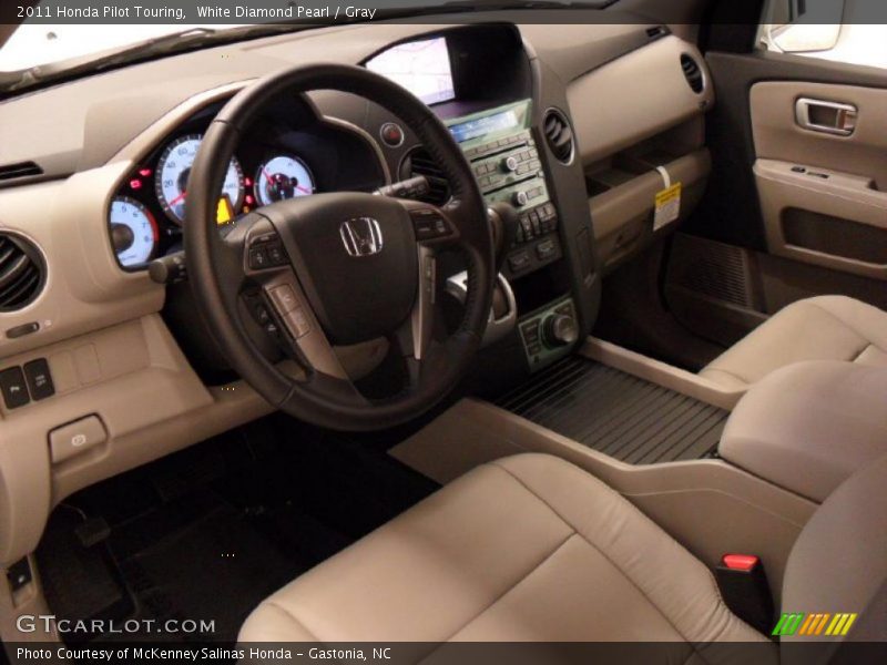 White Diamond Pearl / Gray 2011 Honda Pilot Touring