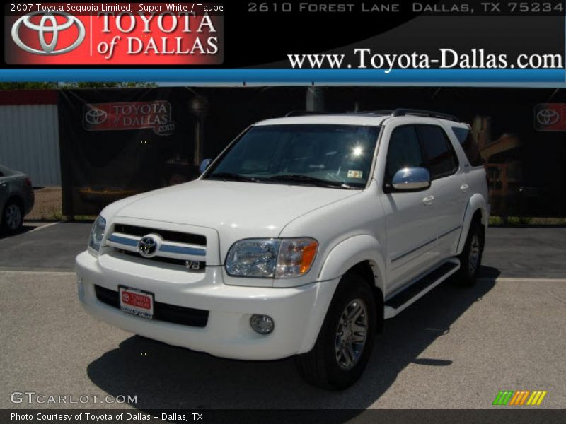 Super White / Taupe 2007 Toyota Sequoia Limited