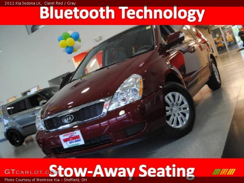 Claret Red / Gray 2011 Kia Sedona LX