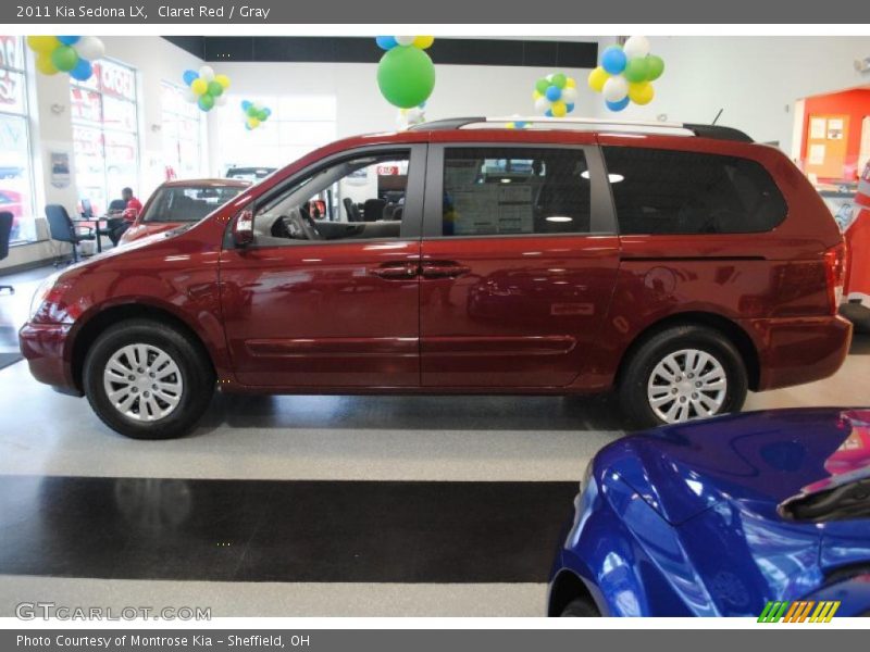 Claret Red / Gray 2011 Kia Sedona LX