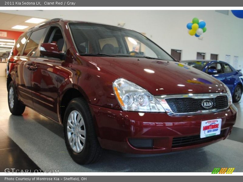 Claret Red / Gray 2011 Kia Sedona LX