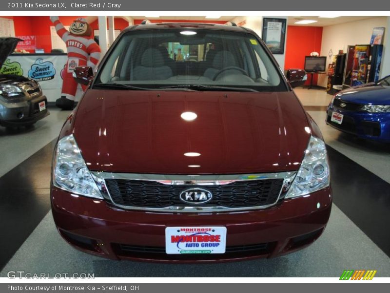 Claret Red / Gray 2011 Kia Sedona LX