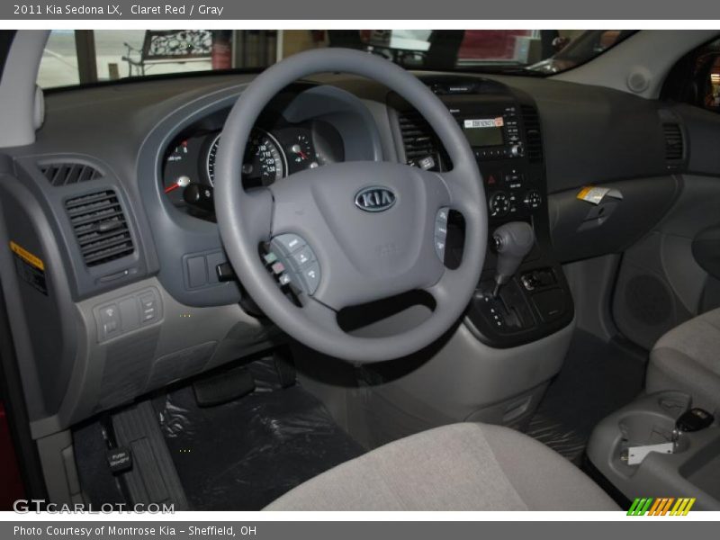 Claret Red / Gray 2011 Kia Sedona LX