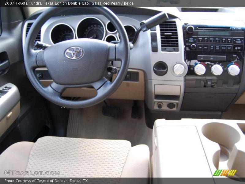 Salsa Red Pearl / Beige 2007 Toyota Tundra Texas Edition Double Cab