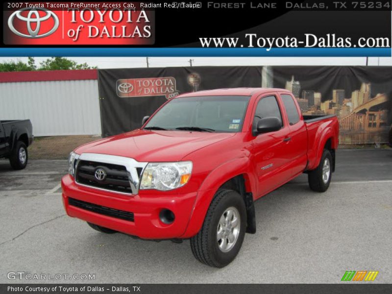 Radiant Red / Taupe 2007 Toyota Tacoma PreRunner Access Cab