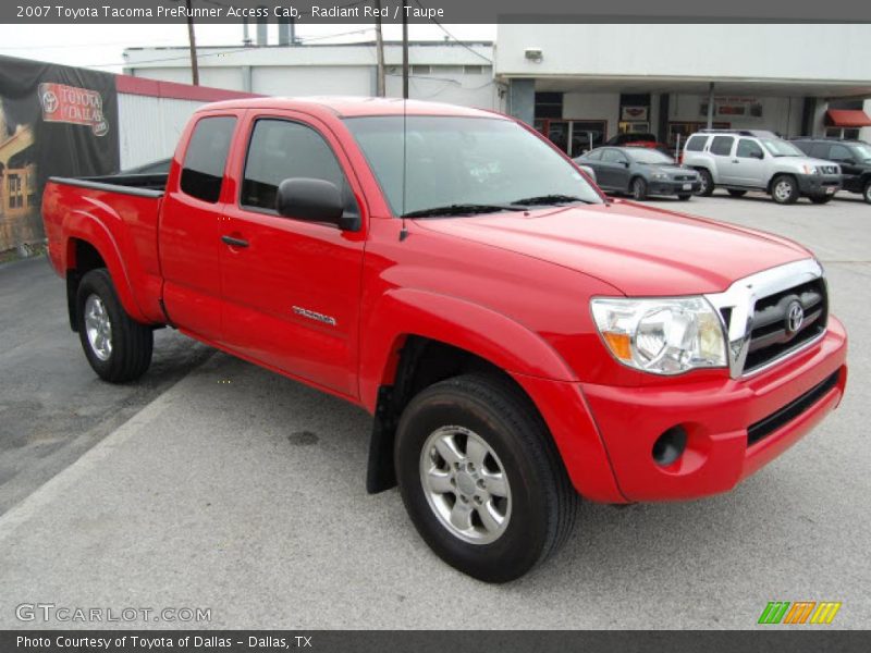 Radiant Red / Taupe 2007 Toyota Tacoma PreRunner Access Cab