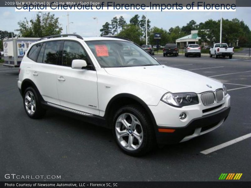 Alpine White / Sand Beige 2009 BMW X3 xDrive30i