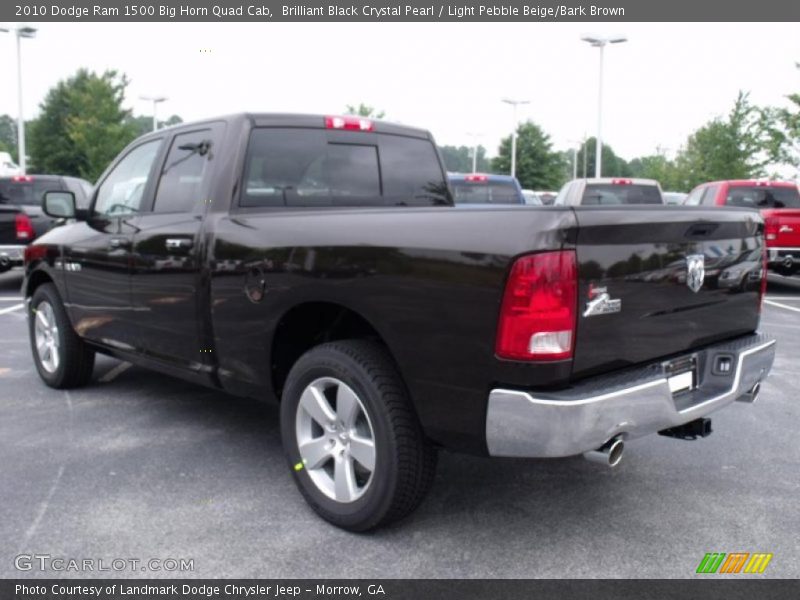 Brilliant Black Crystal Pearl / Light Pebble Beige/Bark Brown 2010 Dodge Ram 1500 Big Horn Quad Cab