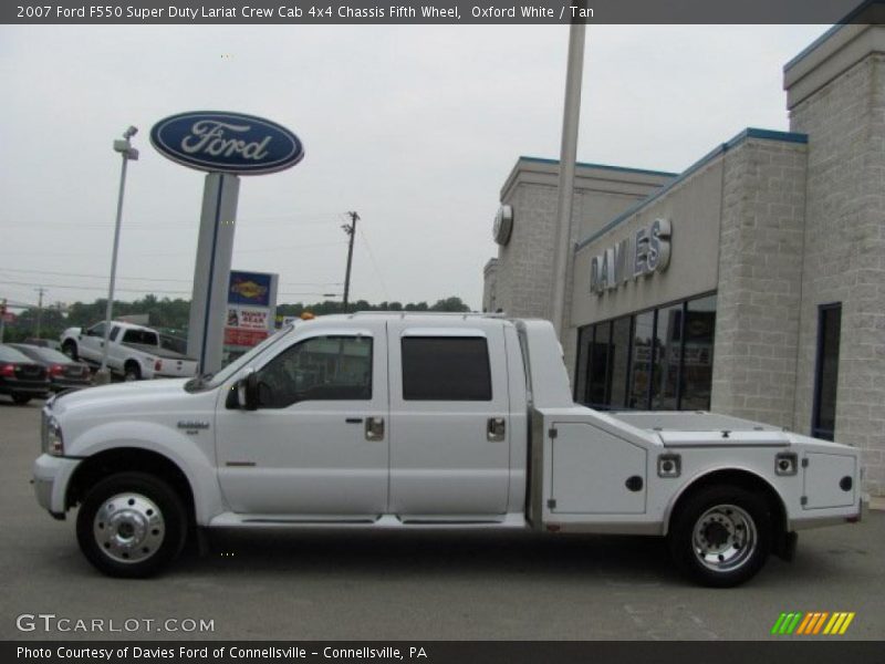 Oxford White / Tan 2007 Ford F550 Super Duty Lariat Crew Cab 4x4 Chassis Fifth Wheel