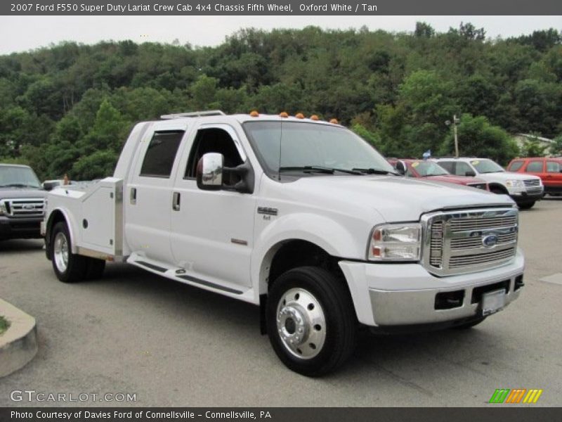Oxford White / Tan 2007 Ford F550 Super Duty Lariat Crew Cab 4x4 Chassis Fifth Wheel