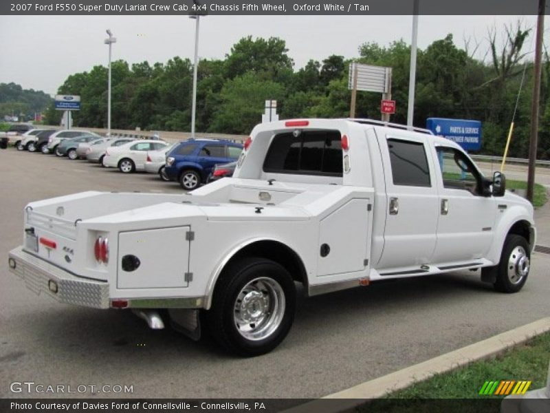 Oxford White / Tan 2007 Ford F550 Super Duty Lariat Crew Cab 4x4 Chassis Fifth Wheel