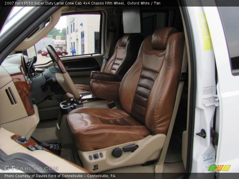 Oxford White / Tan 2007 Ford F550 Super Duty Lariat Crew Cab 4x4 Chassis Fifth Wheel