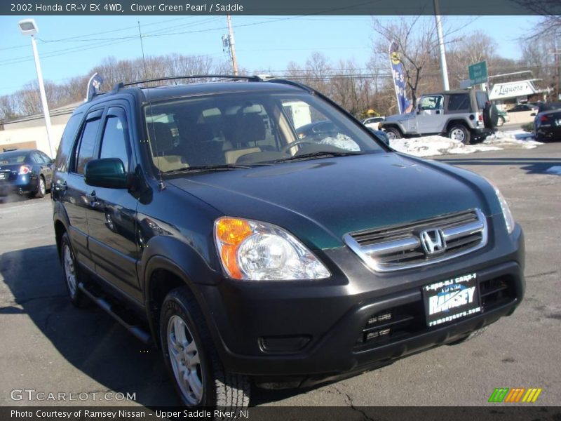 Clover Green Pearl / Saddle 2002 Honda CR-V EX 4WD
