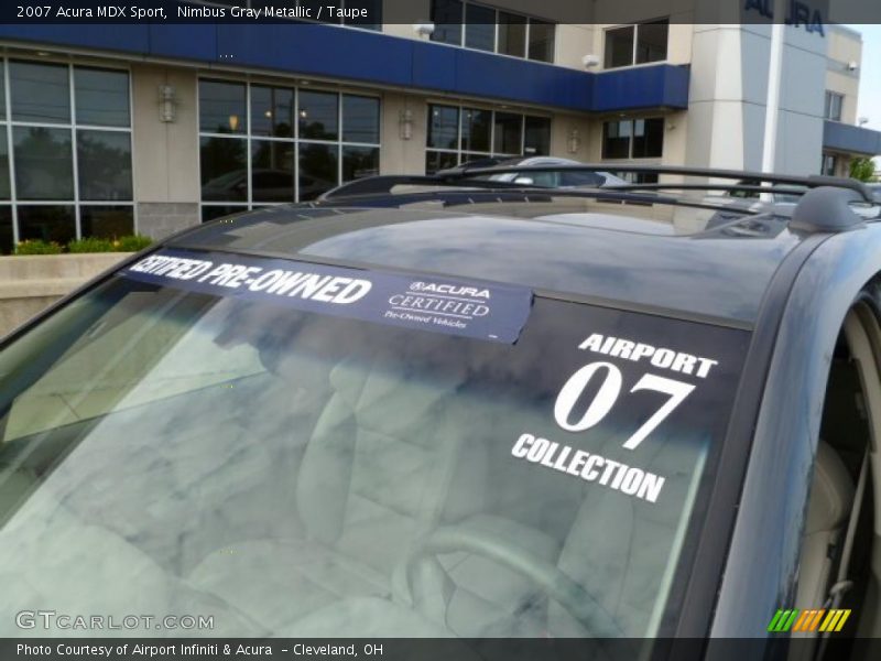 Nimbus Gray Metallic / Taupe 2007 Acura MDX Sport